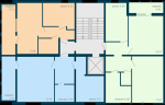 Типовой этаж - левый торец - планировка