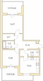 Двухкомнатные квартиры - планировка