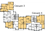Типовой этаж, секция 3 и 4 - планировка