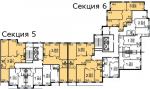 Типовой этаж, секция 5 и 6 - планировка