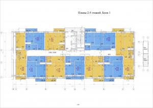 Секция 1, 2-5 этажи - планировка