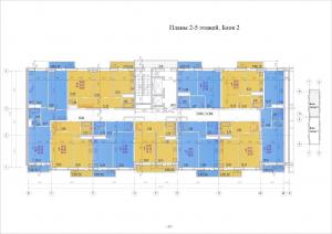 Секция 2, 2-5 этажи - планировка