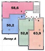 Литер А, типовой этаж - планировка