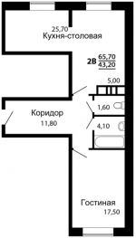 1 ка 65.7 кв.м. - планировка