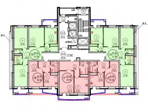 3-5 этаж, блок-секция 7 - планировка