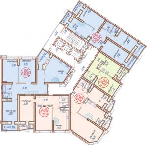 Корпус 2, секция 2, типовой этаж - планировка