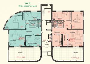 Тип C, 1 этаж - планировка
