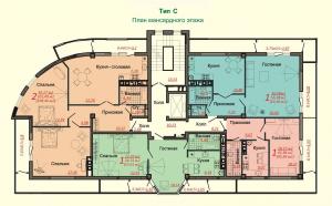 Тип C, мансардный этаж - планировка