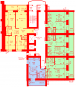 Корпус 3, секция 1, 2-7 этажи - планировка