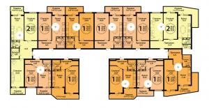 Корпус 3, секция 1, 2-17 этажи - планировка