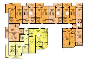 Корпус 3, секция 2, 2-17 этажи - планировка