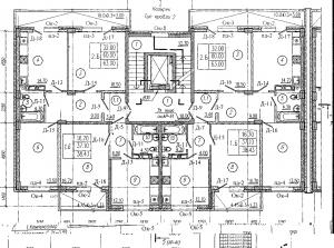 Корпус 1, секция 2, 2-8 этажи - планировка