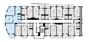 Корпус 1, секция 1, 15 этаж - планировка