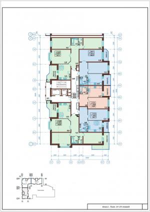 Корпус 1, секция 1, 14-19 этажи - планировка