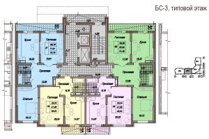 Корпуса 2 и 5, б/с 3, типовой этаж - планировка