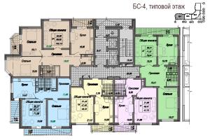 Корпуса 2 и 5, б/с 4, типовой этаж - планировка
