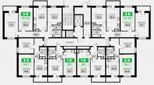 Корпус 3, 3-8 этажи - планировка