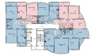 Секция 3, 4-19 этажи

 - планировка